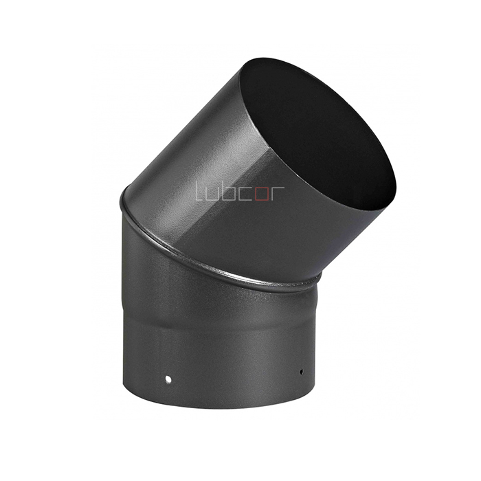 Jednoplášťové komínové koleno 45° 0,6 mm / Ø180mm čierne
